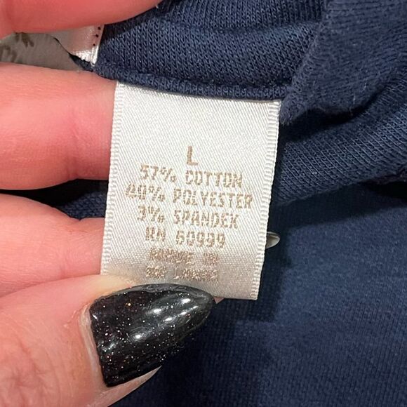 Anti-Gun Performance Fabric T-Shirt Short Sleeve Crew Neck Navy Size Large - Picture 3 of 4